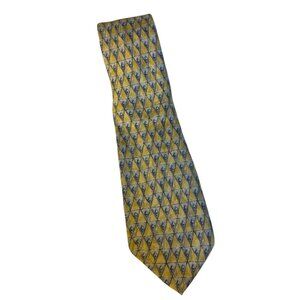 Bettini Silk Yellow Gold Silver Diamond Check Print Necktie Italy Nordstrom